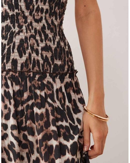 Iisla & Bird Brown Maxi Shirred Detail Beach Dress