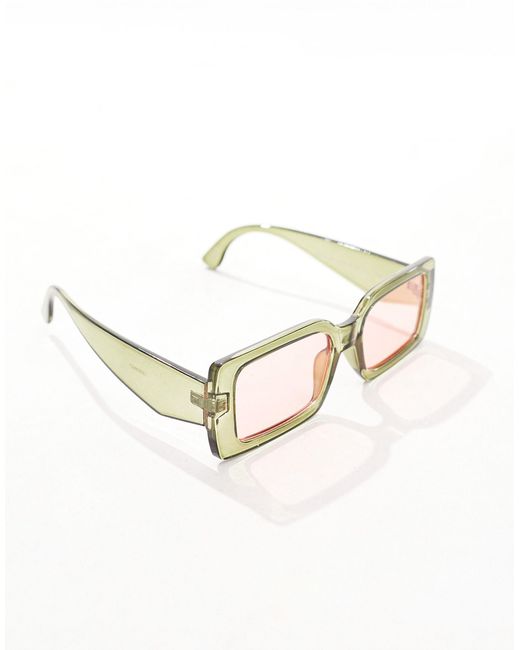 ASOS Brown Rectangle Sunglasses for men