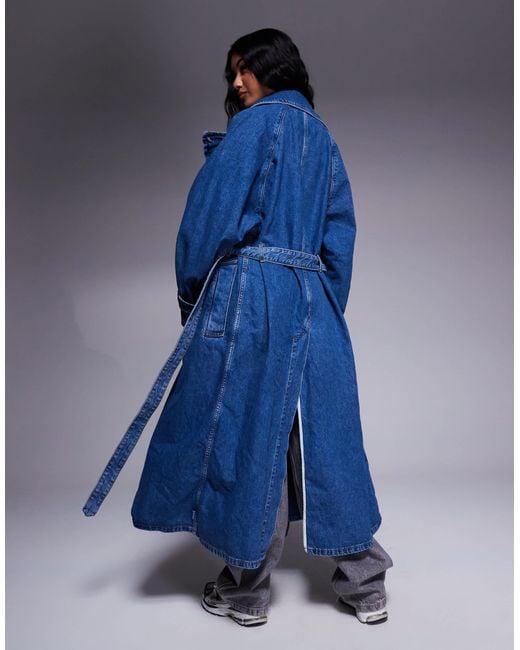 HUGO Blue – garena – oversize-trenchcoat aus denim