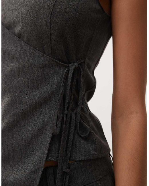Weekday Black Co-ord Wrap Top