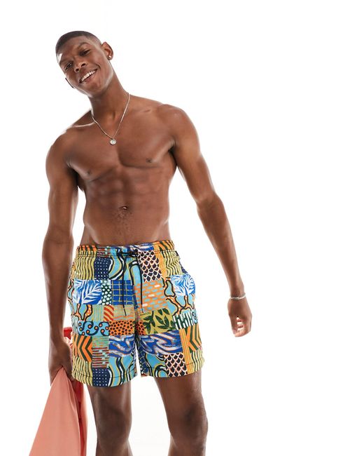 Vail - pantaloncini da bagno con stampa patchwork di Napapijri in Multicolor da Uomo