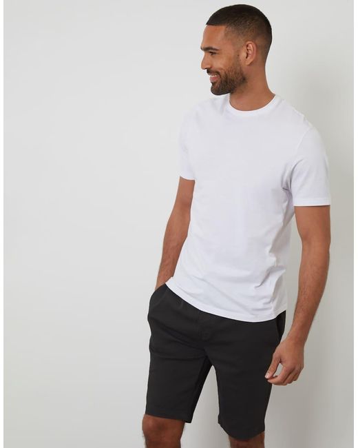 Threadbare Black Elasticated Waist Stretch Chino Shorts for men