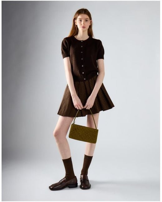 Glamorous Brown Plaid Pleated Mini Skirt