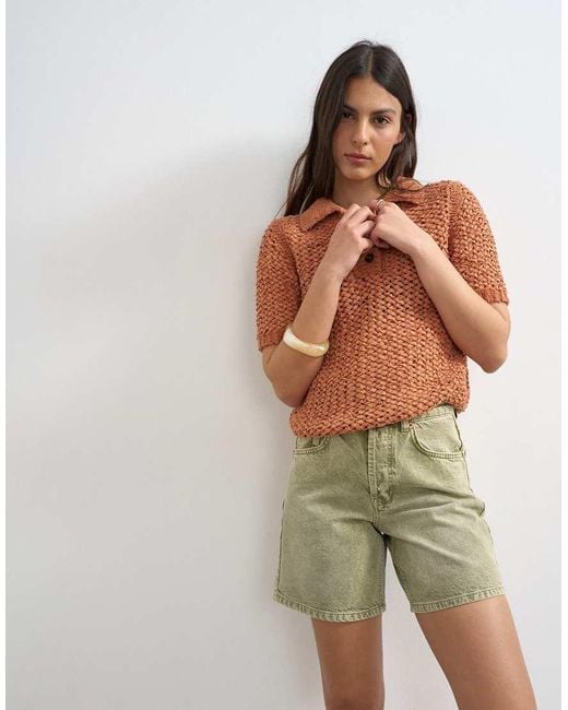 TOPSHOP Multicolor Denim Editor Shorts