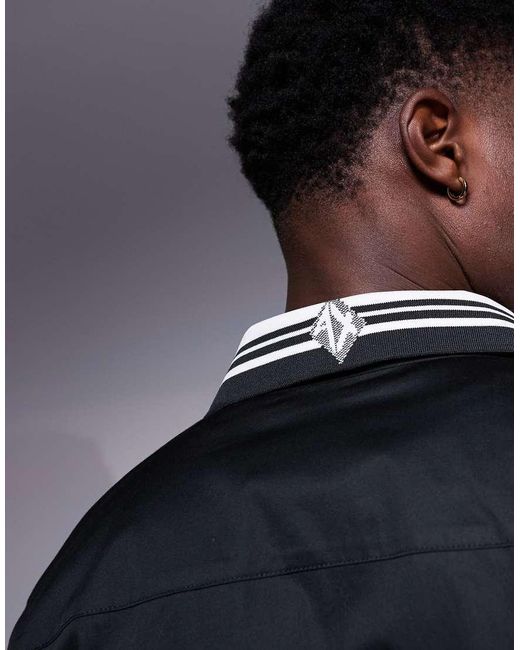 ARMANI EXCHANGE Overhemd Met Contrasterende Gestreepte Kraag in het Blue voor heren