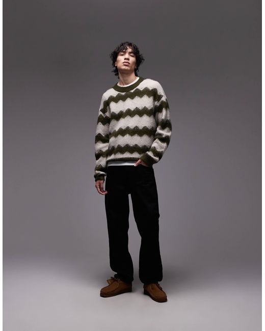 Wrangler – angerauter strickpullover in Gray für Herren