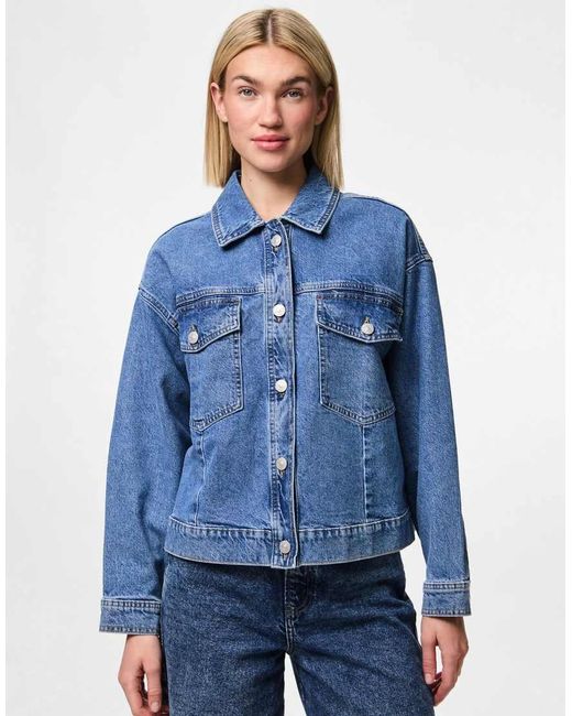 Pieces Denim Jack in het Blue