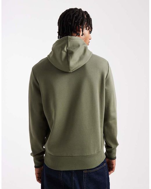 Fred Perry Green Tipped Logo Hoodie for men