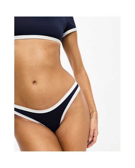 Tommy Hilfiger Jeans high waist cheeky bikini bottom in navy blue