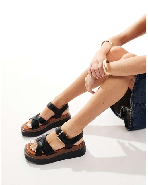 River Island Sandalen Met Plateauzool in het Black
