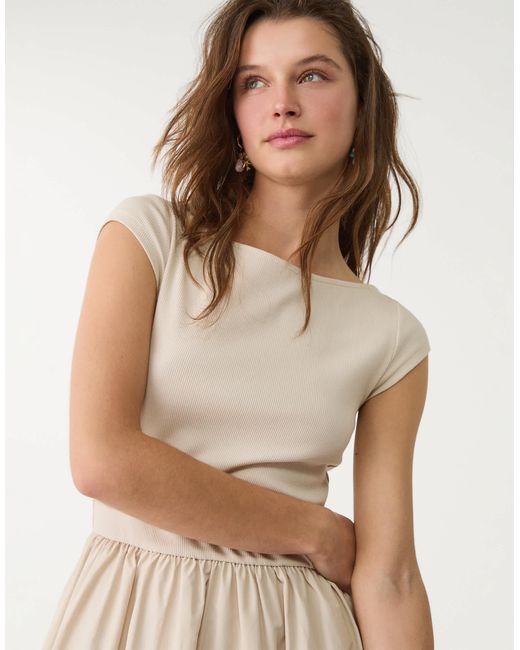 Stradivarius Natural – midikleid