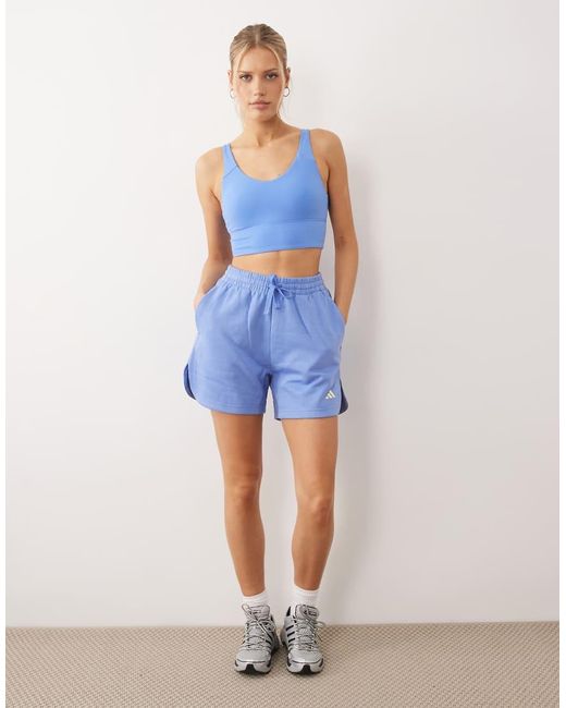 Adidas Originals Blue Adidas Sportswear Three Stripes Studios Jersey Shorts
