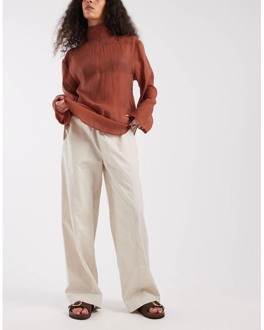 Threadbare Multicolor Poplin Pull On Pants With Panel Detail