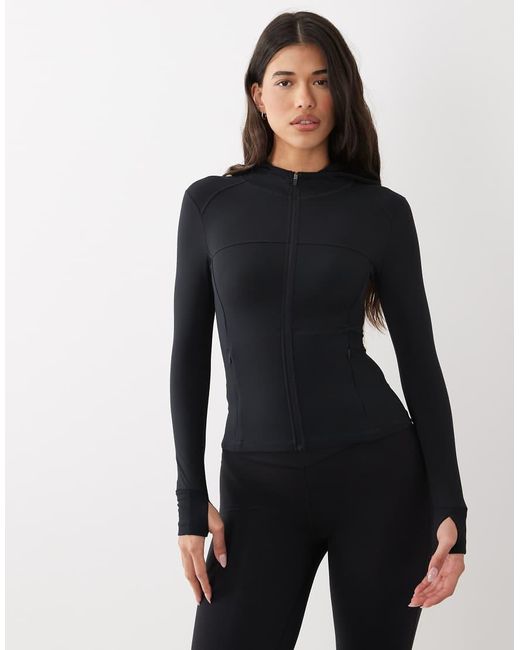 BO+TEE Black Quarter Zip Long Sleeve Track Jacket