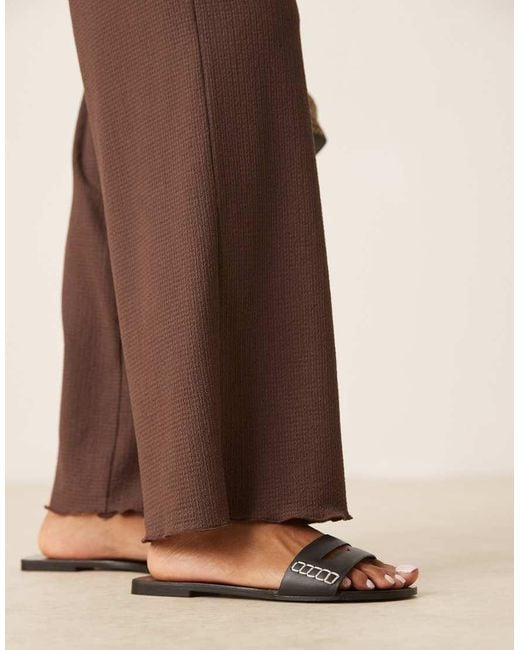 Mango Natural Leather Sticth Detail Cut Out Sandal