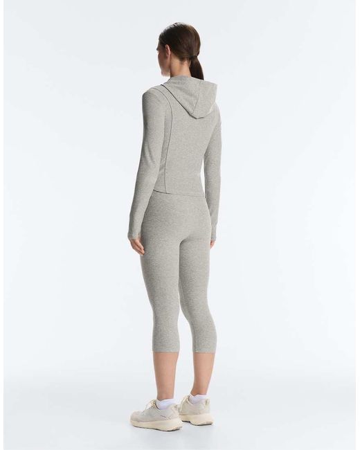Oysho Gray Technical Marl Hooded Jacket