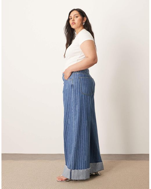 ARRANGE Blue Curve Parker Denim High Waist Slouchy Turn Up Jean