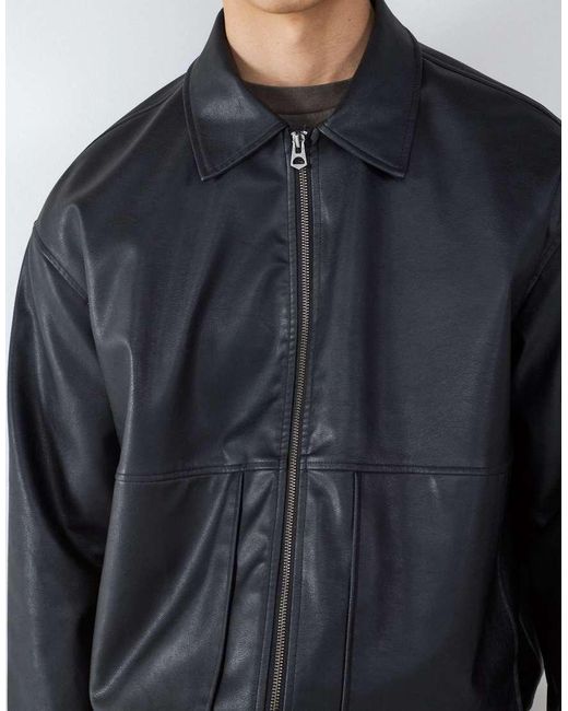 Balmohk Blue Leather Jacket for men