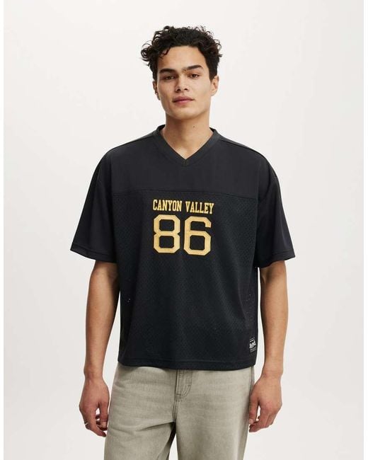Cotton On Black Football Jersey for men