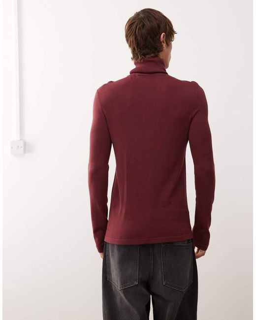 Collusion Red Soft Knitted Roll Neck for men