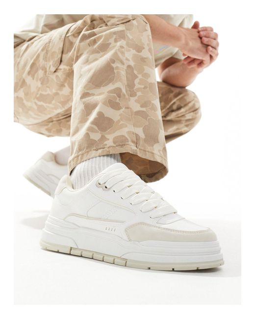 Sneakers bianche con suola spessa di Bershka in White da Uomo