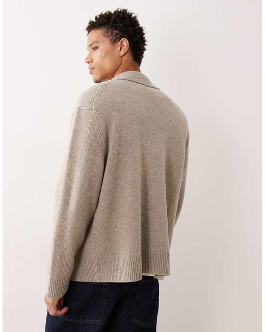 Cardigan Oversize Con Zip Sul Davanti di ARKET in Natural da Uomo