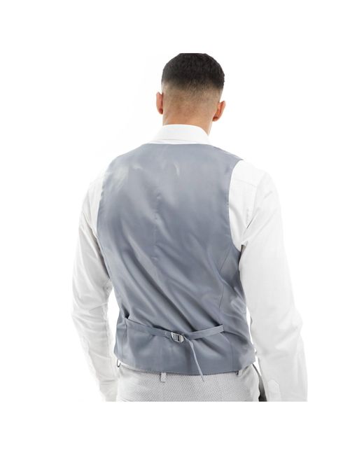 ASOS Gray Wedding Superskinny Suit Waistcoat for men
