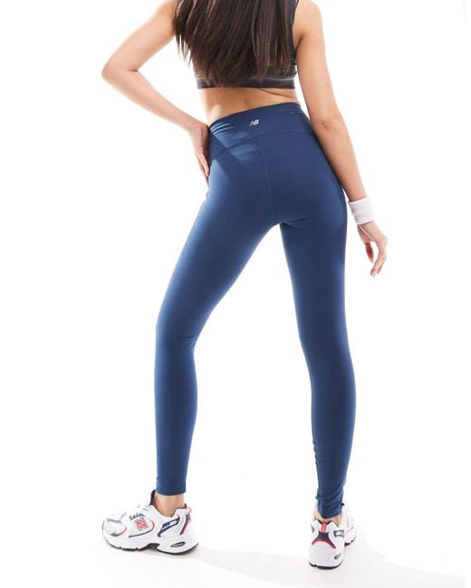 New Balance Blue Nb Sleek Pocket High Rise legging 27"