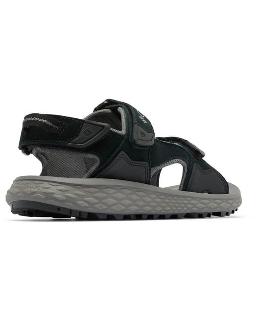 Columbia Black Konos Hiker 3-Strap Polyester Sandals for men