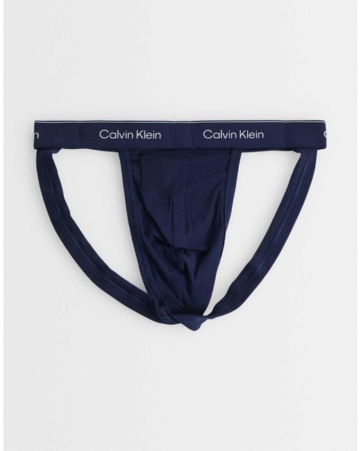 Calvin Klein Blue Icon Cotton Stretch 3 Pack Jockstraps for men
