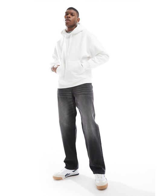 Pull&Bear – basic-kapuzenpullover in White für Herren