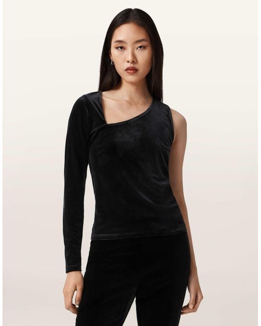 AllSaints Black – ari – oberteil aus samt