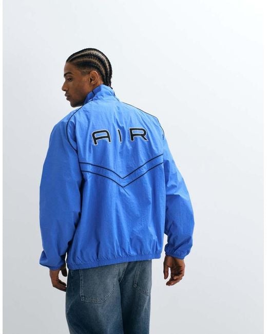 Nike Blue Air Funnel Neck Windrunner Track Jacket for men