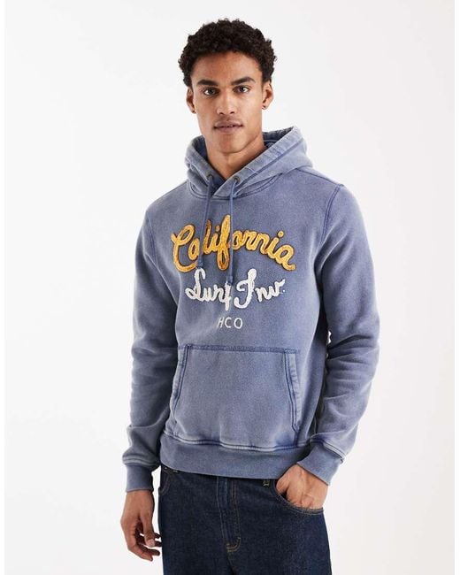 Hollister Blue Laguna Surf Front Graphic Hoodie for men