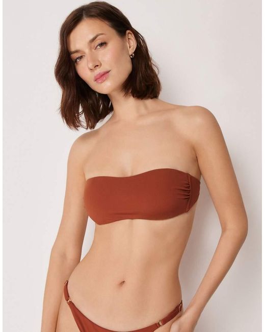 Calzedonia Brown Premium Fit Bandeau Bikini Top