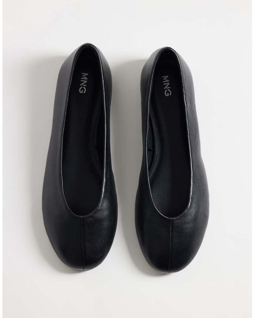 Mango Blue Teen 100% Leather Ballet Flat