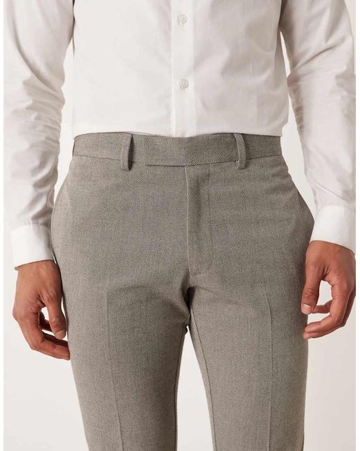 ASOS Natural Skinny Suit Pants for men