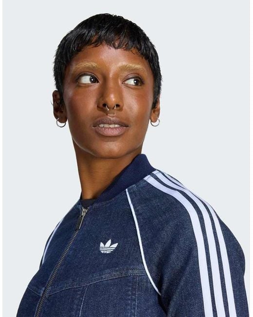 Adidas Originals Blue Superstar Denim Corset Track Top
