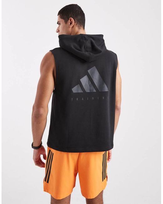 Adidas Originals Black Power Workout Hooded Tank for men