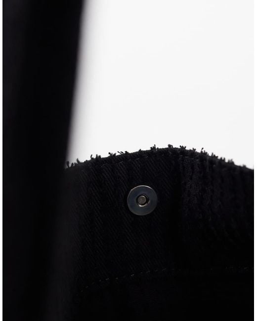 ASOS Black Crochet Tote Bag for men