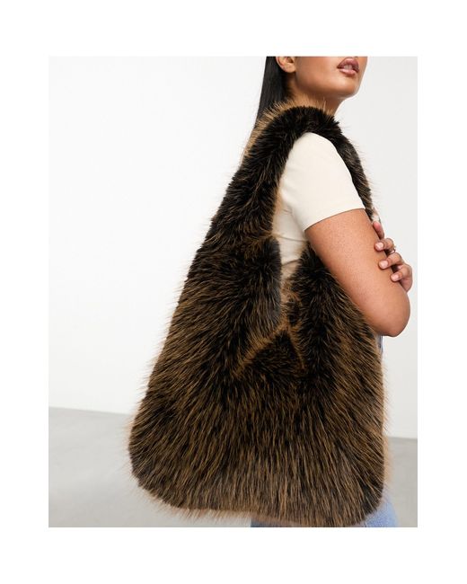 Urbancode Black Tipped Faux Fur Bag