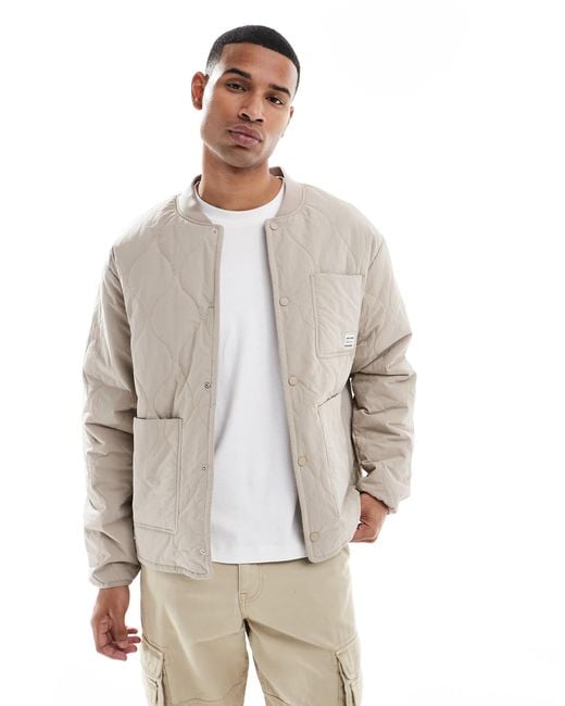 Jack & Jones – gesteppte bomberjacke in Gray für Herren