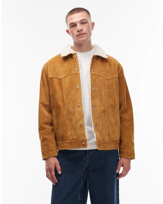 Levi's – western – truckerjacke aus wildleder in Blue für Herren