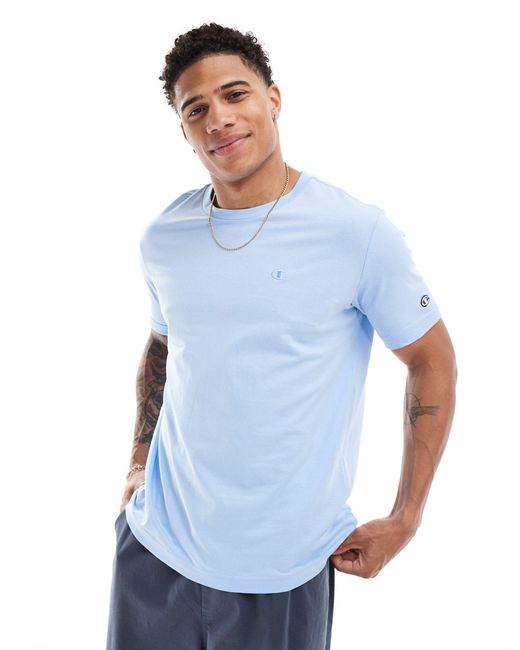 T-shirt avec petit logo ton sur ton - clair Champion pour homme en coloris Blue