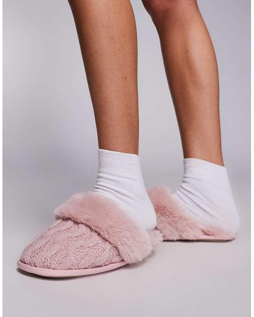 Boux Avenue Pink Cable Mule Slipper