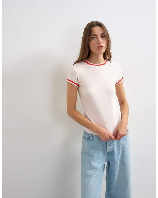TOPSHOP White Contrast Everyday Tee