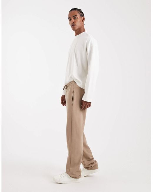 ASOS Natural Circular Design Collection Heavyweight Straight Leg jogger for men
