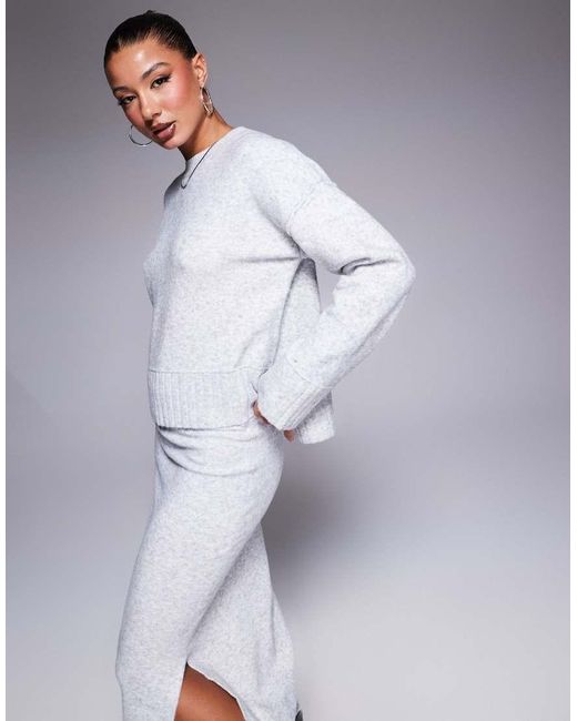 River Island Blue Crop Chunky Jumper