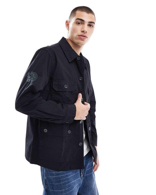 Pretty Green Blue Overshirt for men