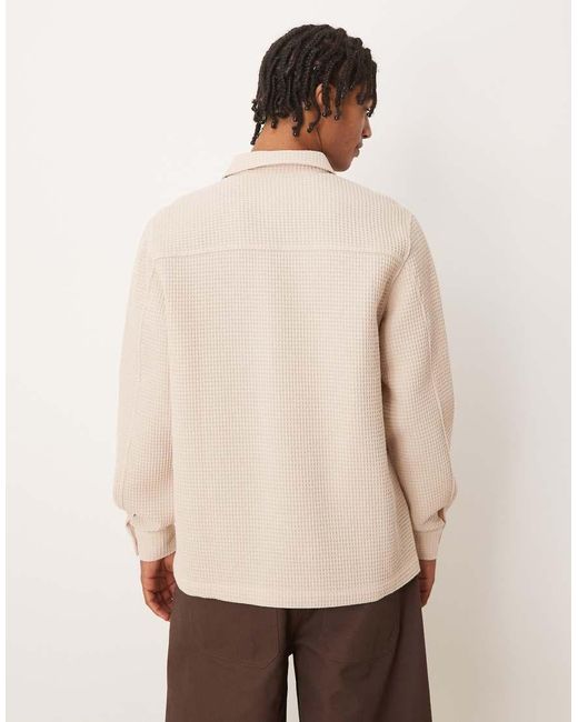 Camisa Beis Holgada De Tejido Texturizado De ASOS de hombre de color Natural
